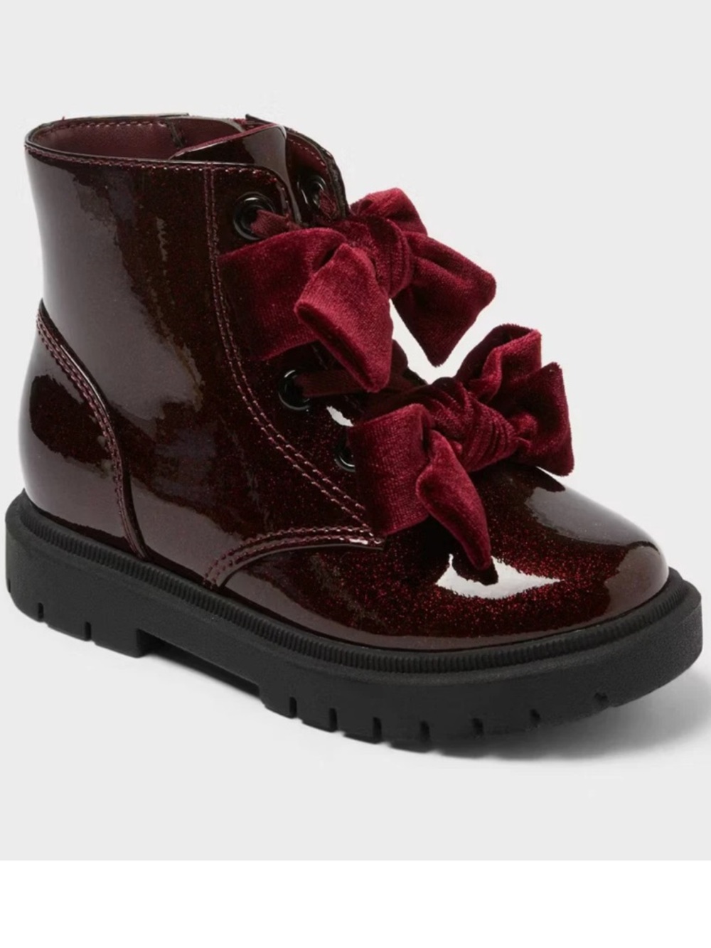 Cat & Jack Toddler Estes Shimmer Combat Boots Size 8